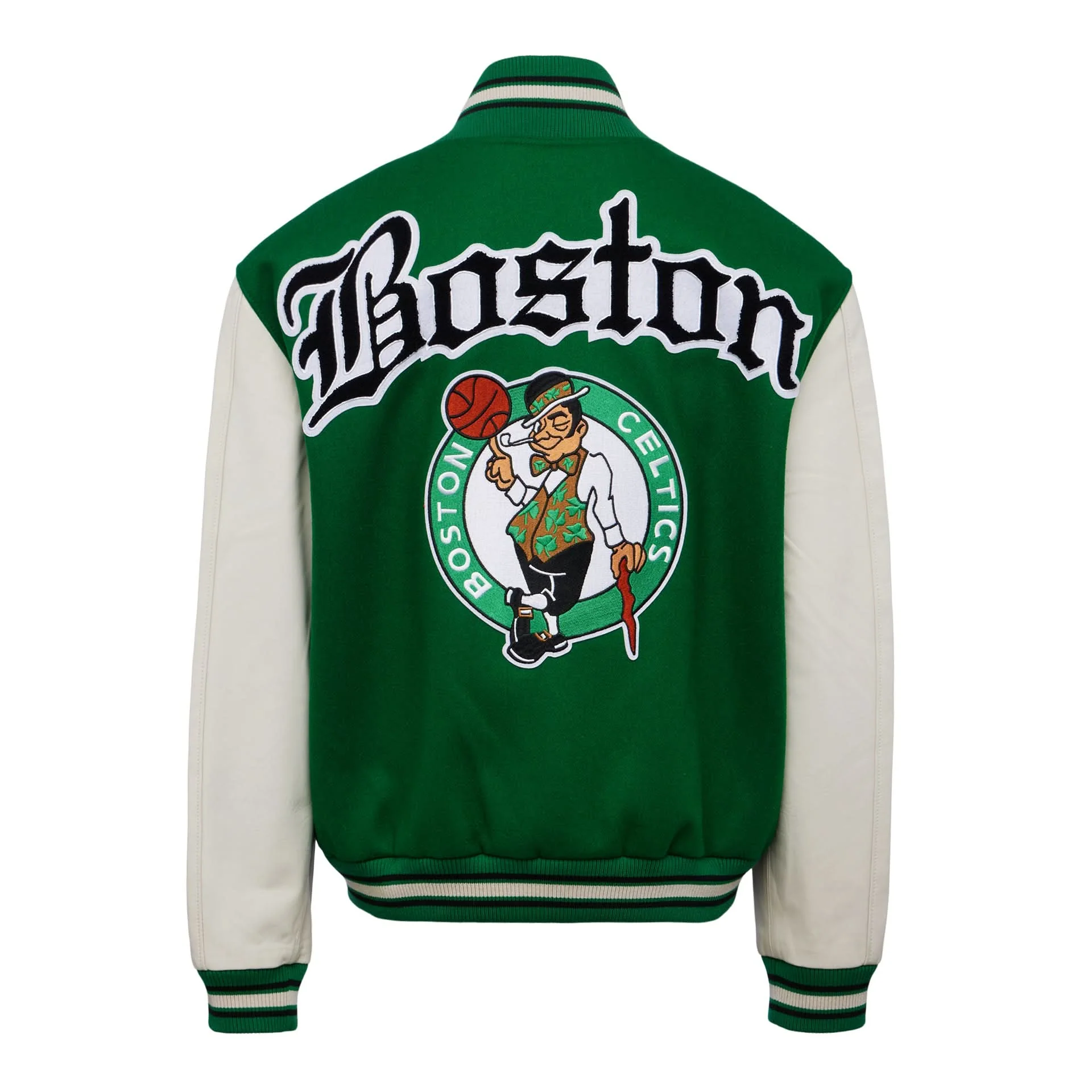 Boston Celtics Wool & Leather Old English Varsity Jacket - Image 4