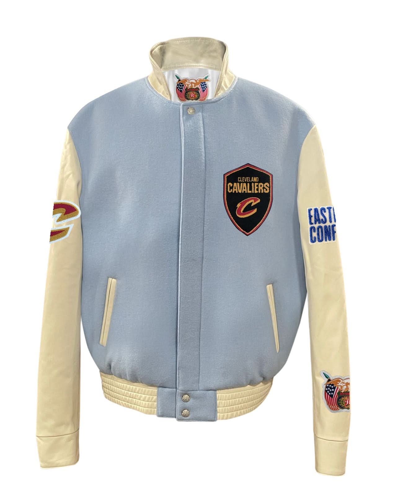 Cleveland Cavaliers Wool & Leather Varsity Jacket Baby Blue - Image 2