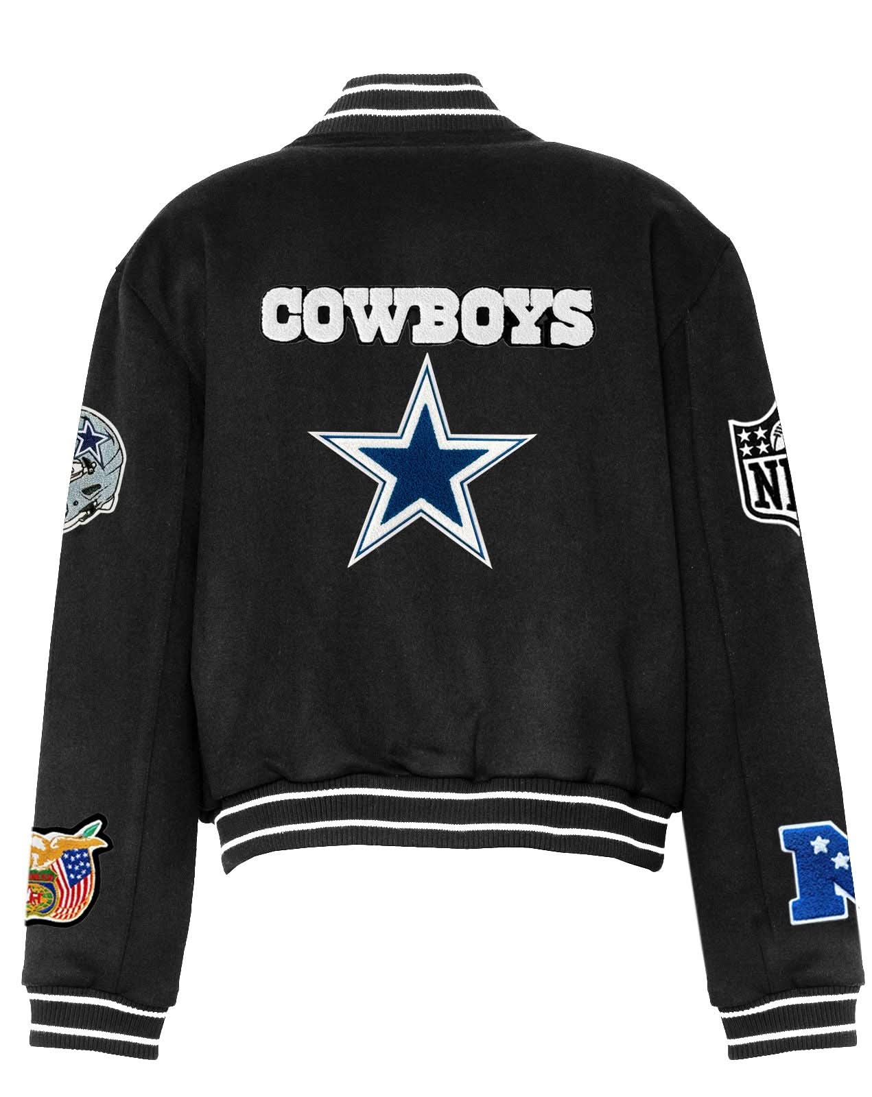 Dallas Cowboys Wool Varsity Jacket Black - Image 2