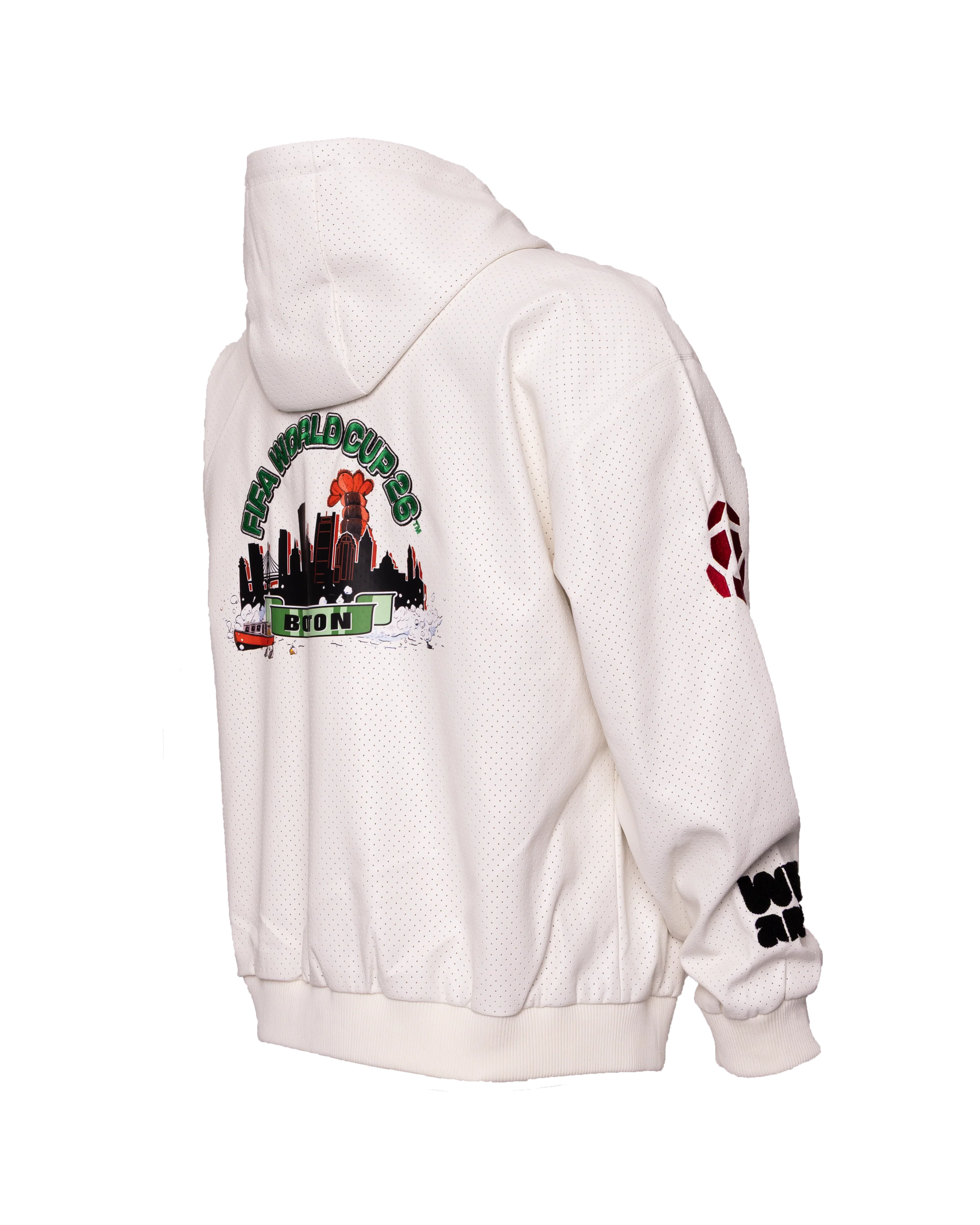FIFA World Cup 2026 Boston Vegan Leather Zip-Up Hooded Jacket - Image 4