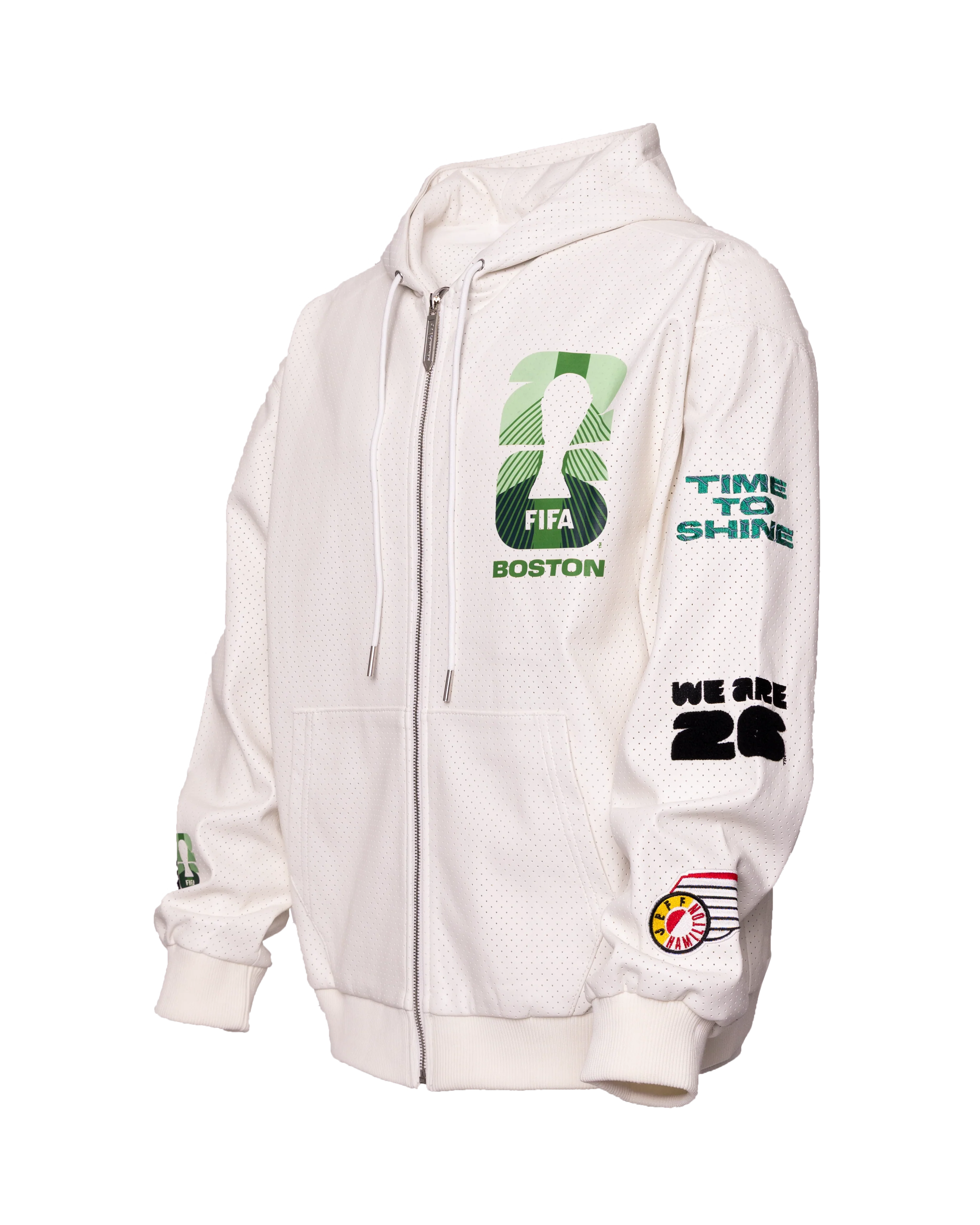 FIFA World Cup 2026 Boston Vegan Leather Zip-Up Hooded Jacket - Image 5