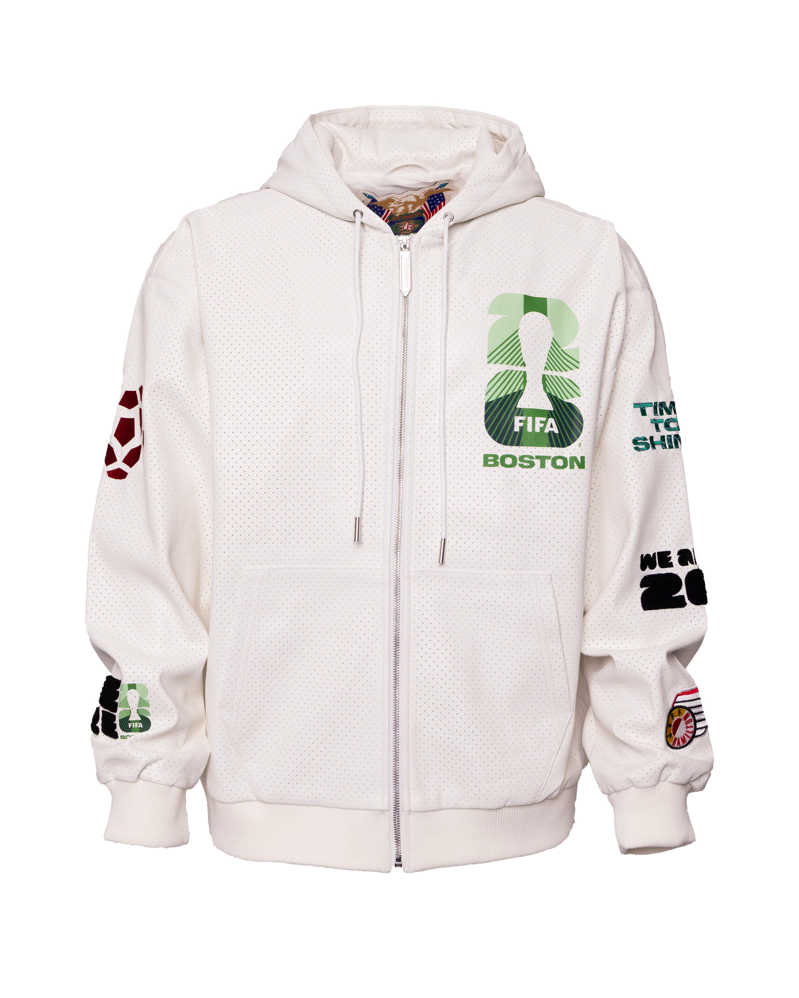 FIFA World Cup 2026 Boston Vegan Leather Zip-Up Hooded Jacket - Image 6