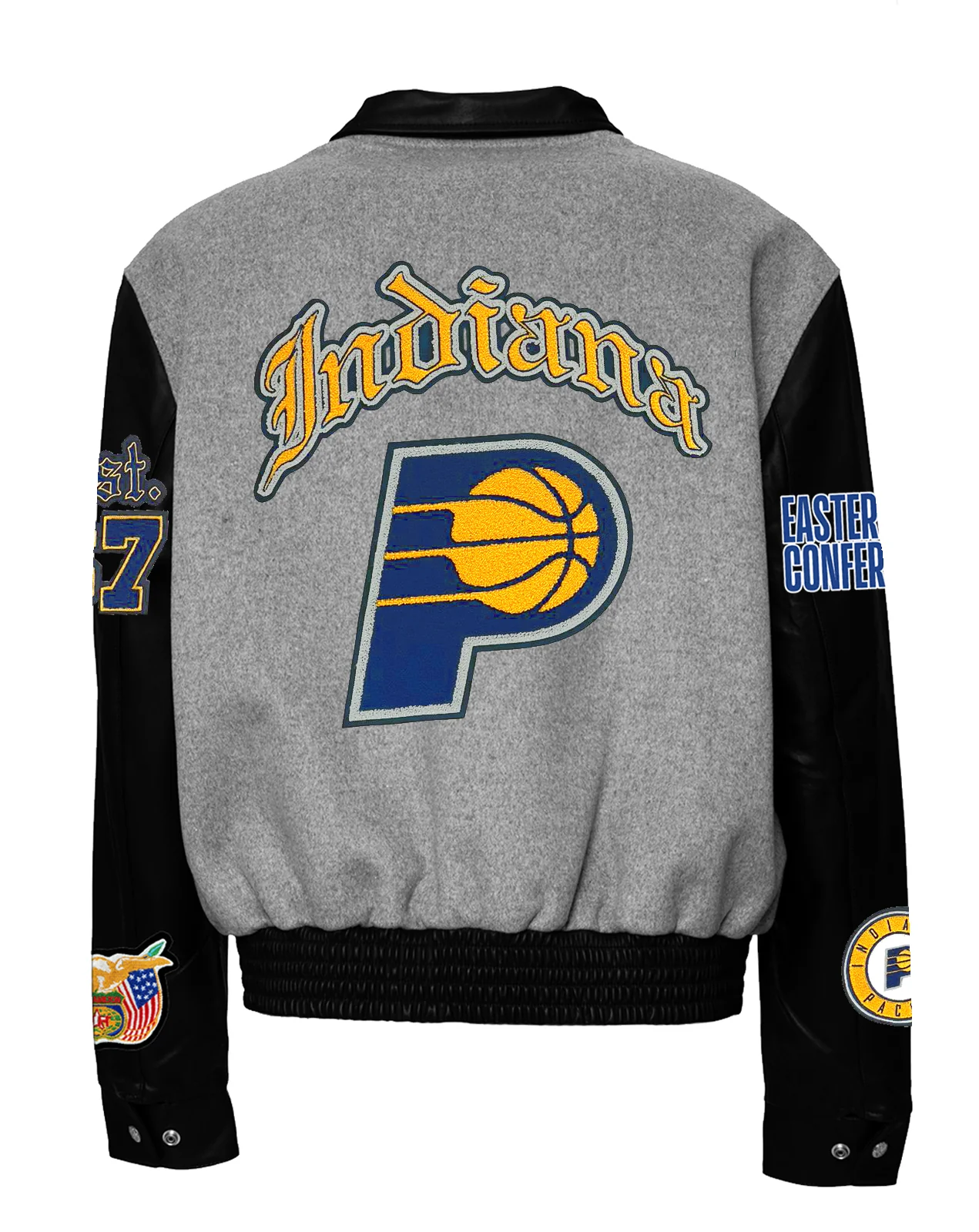 Indiana Pacers Wool & Leather Old English Varsity Jacket - Image 2