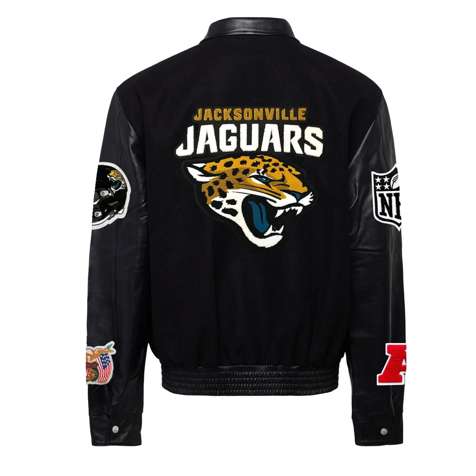 Jacksonville Jaguars Wool & Leather Varsity Jacket Black/Black