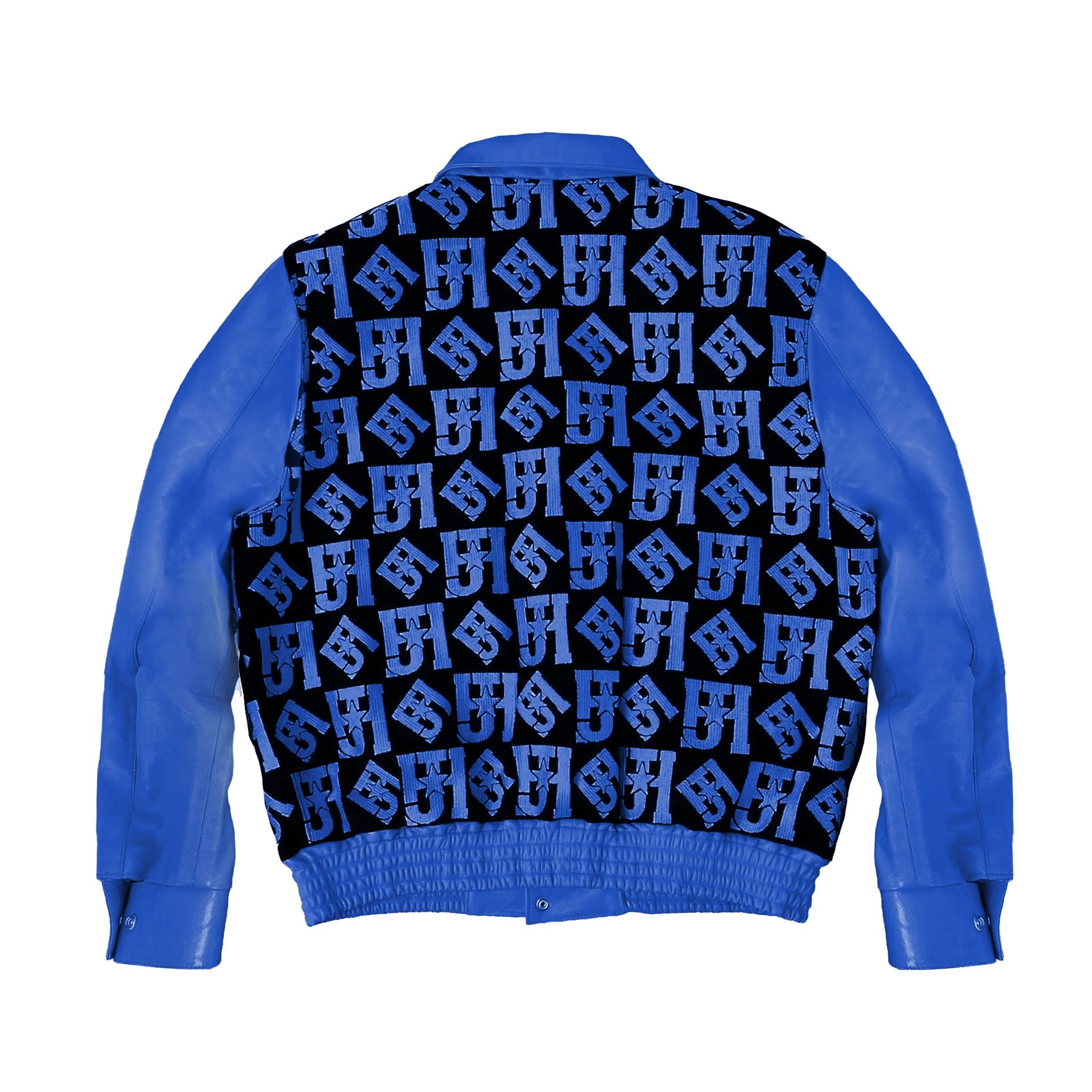 JH Monogram Wool & Leather Jacket - Image 10
