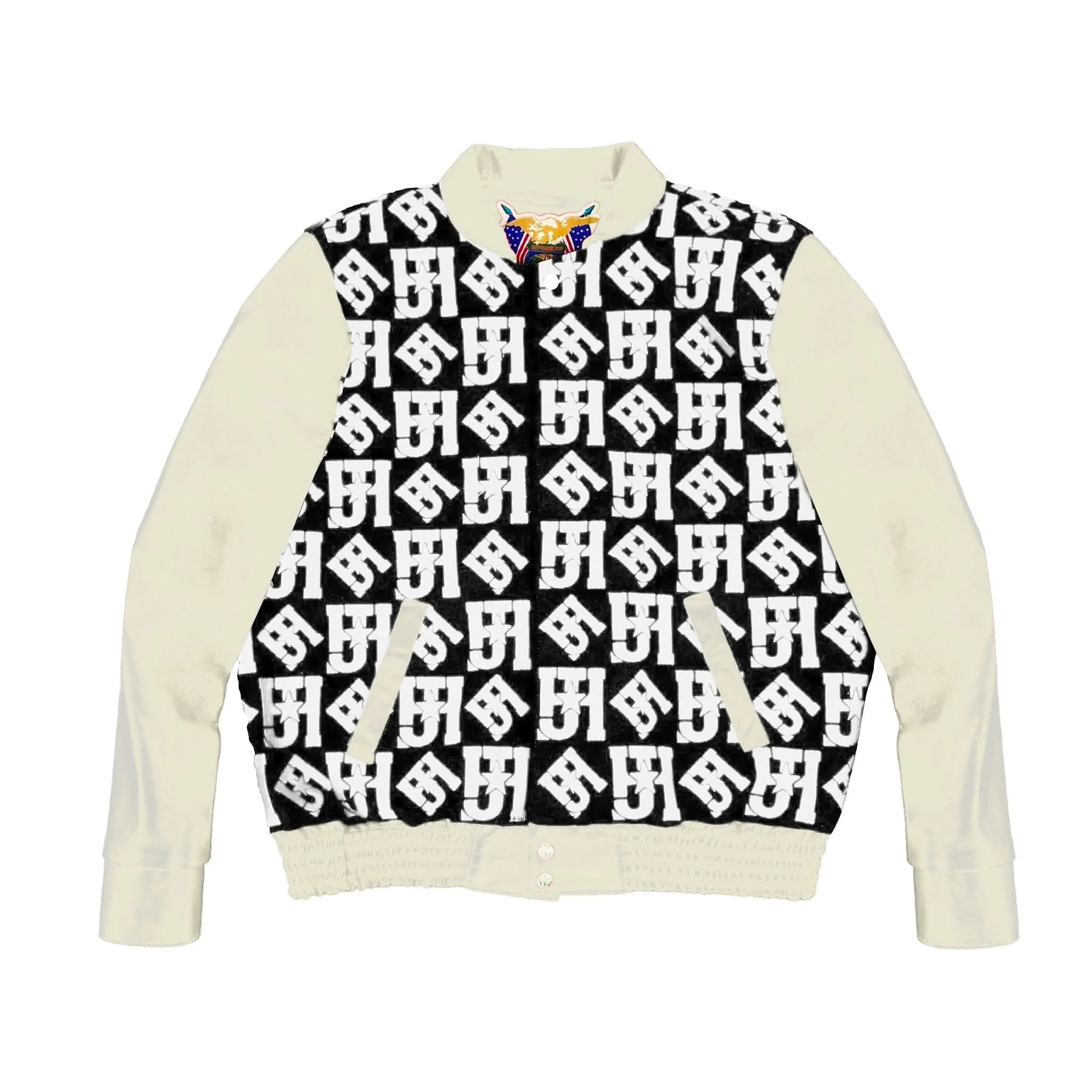 JH Monogram Wool & Leather Jacket - Image 11