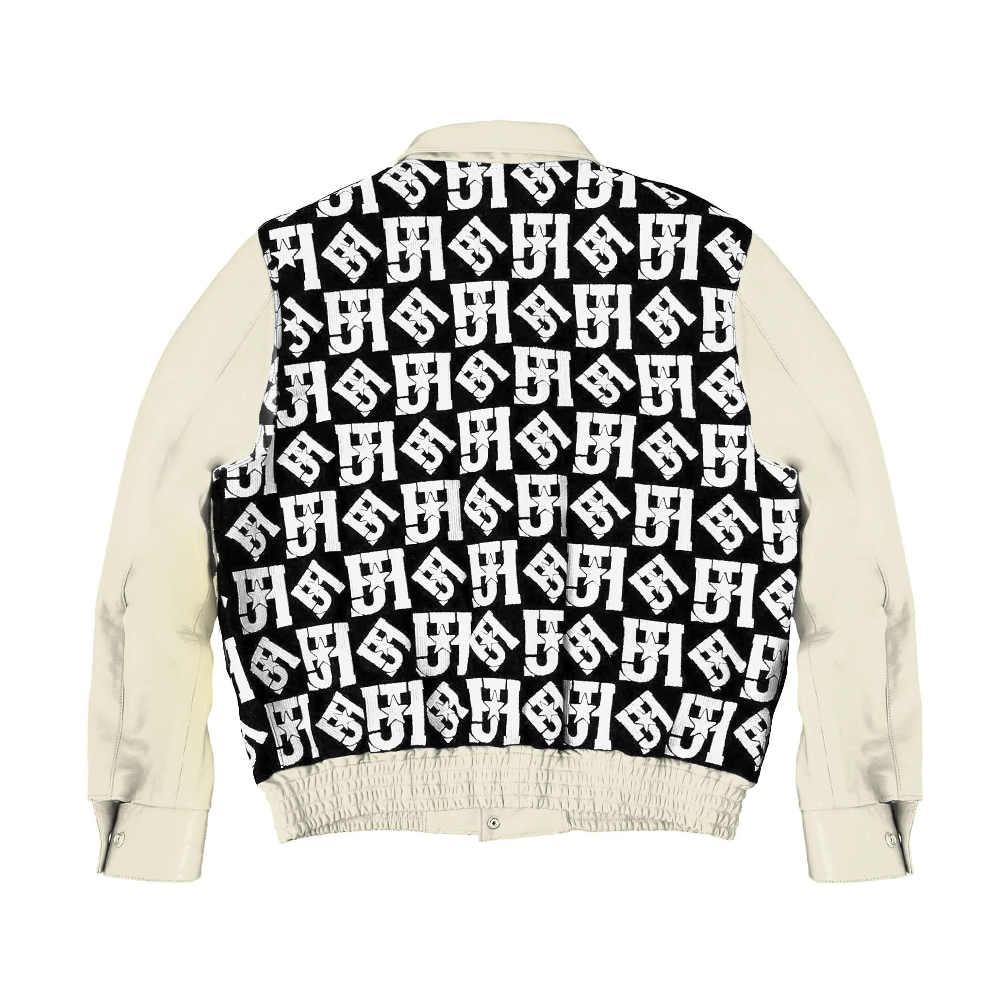 JH Monogram Wool & Leather Jacket - Image 12
