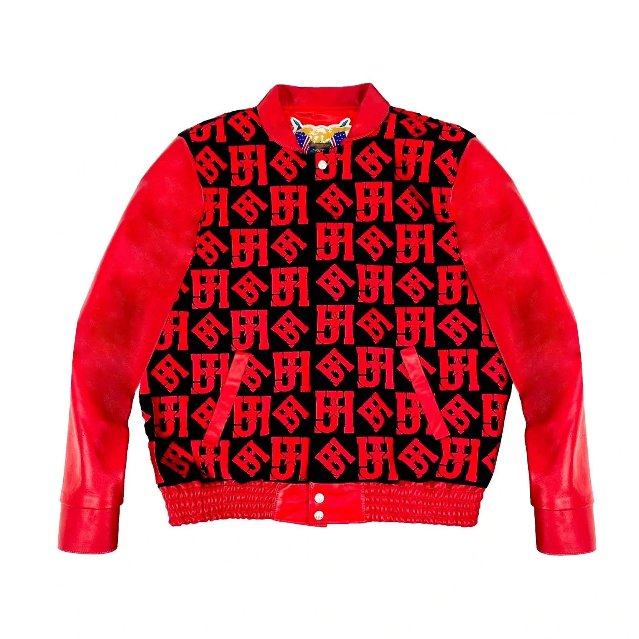 JH Monogram Wool & Leather Jacket - Image 14