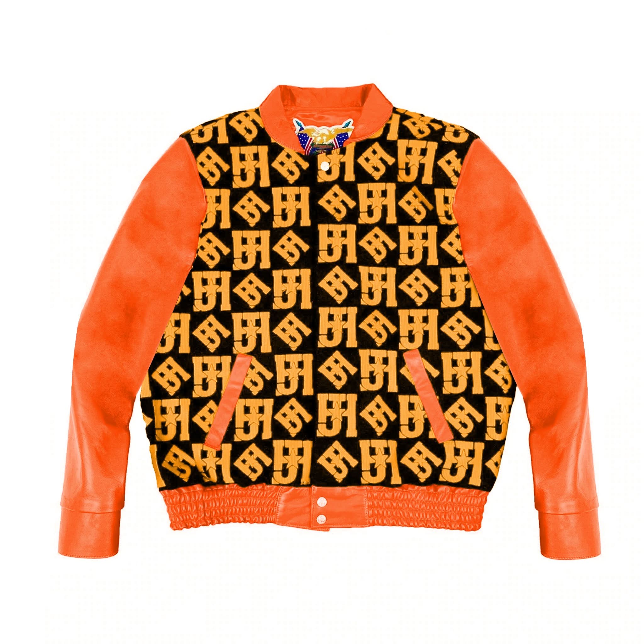 JH Monogram Wool & Leather Jacket - Image 3