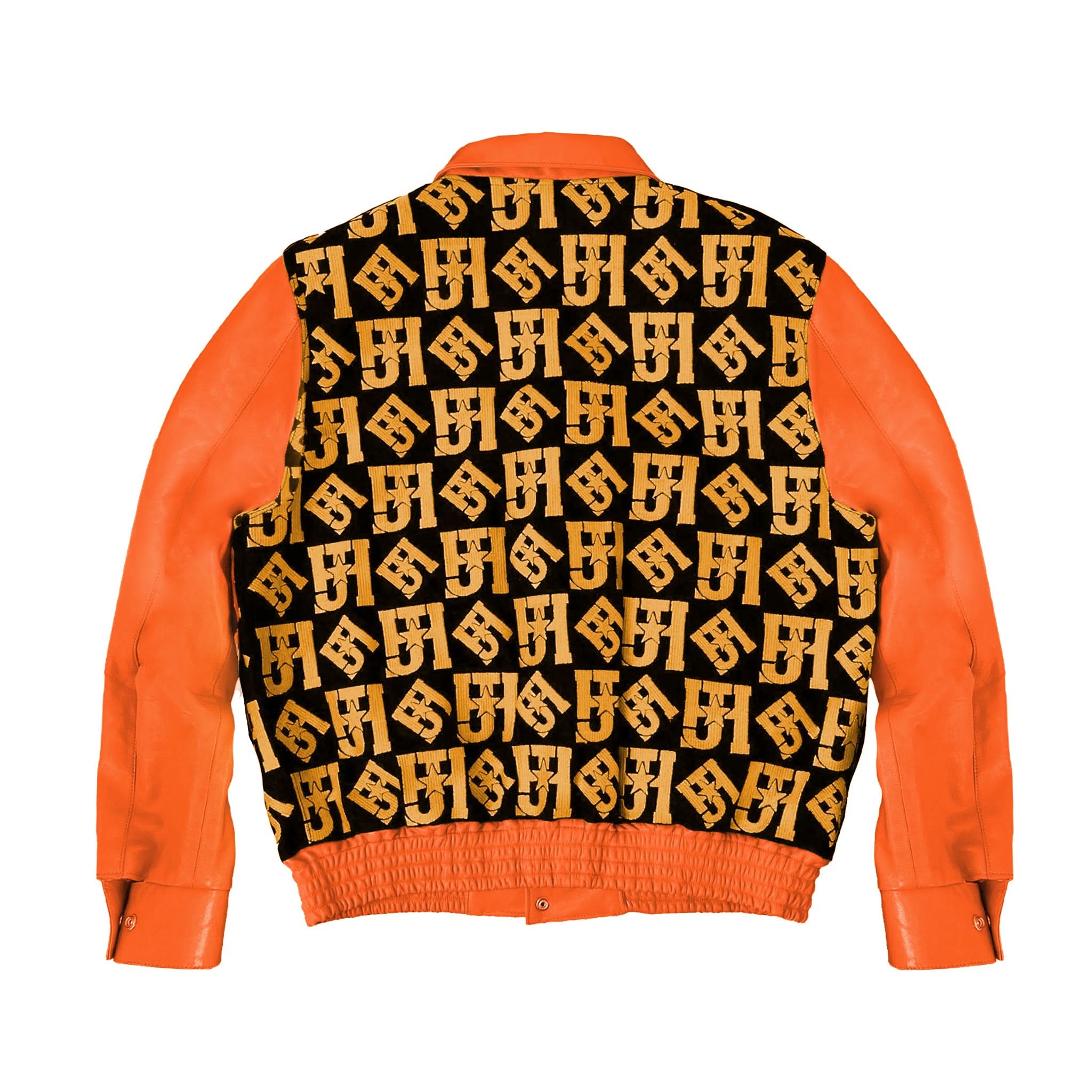 JH Monogram Wool & Leather Jacket - Image 4