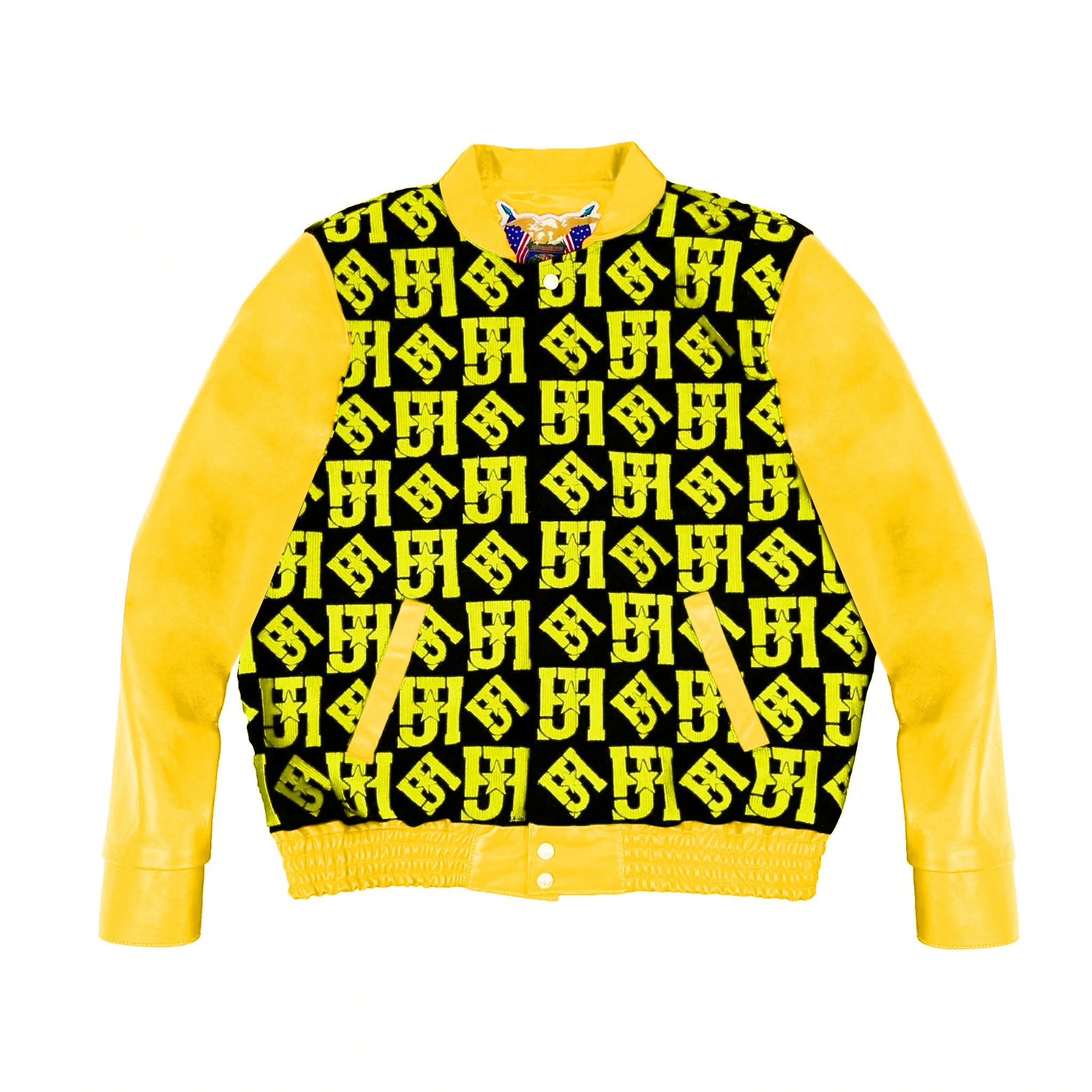 JH Monogram Wool & Leather Jacket - Image 5