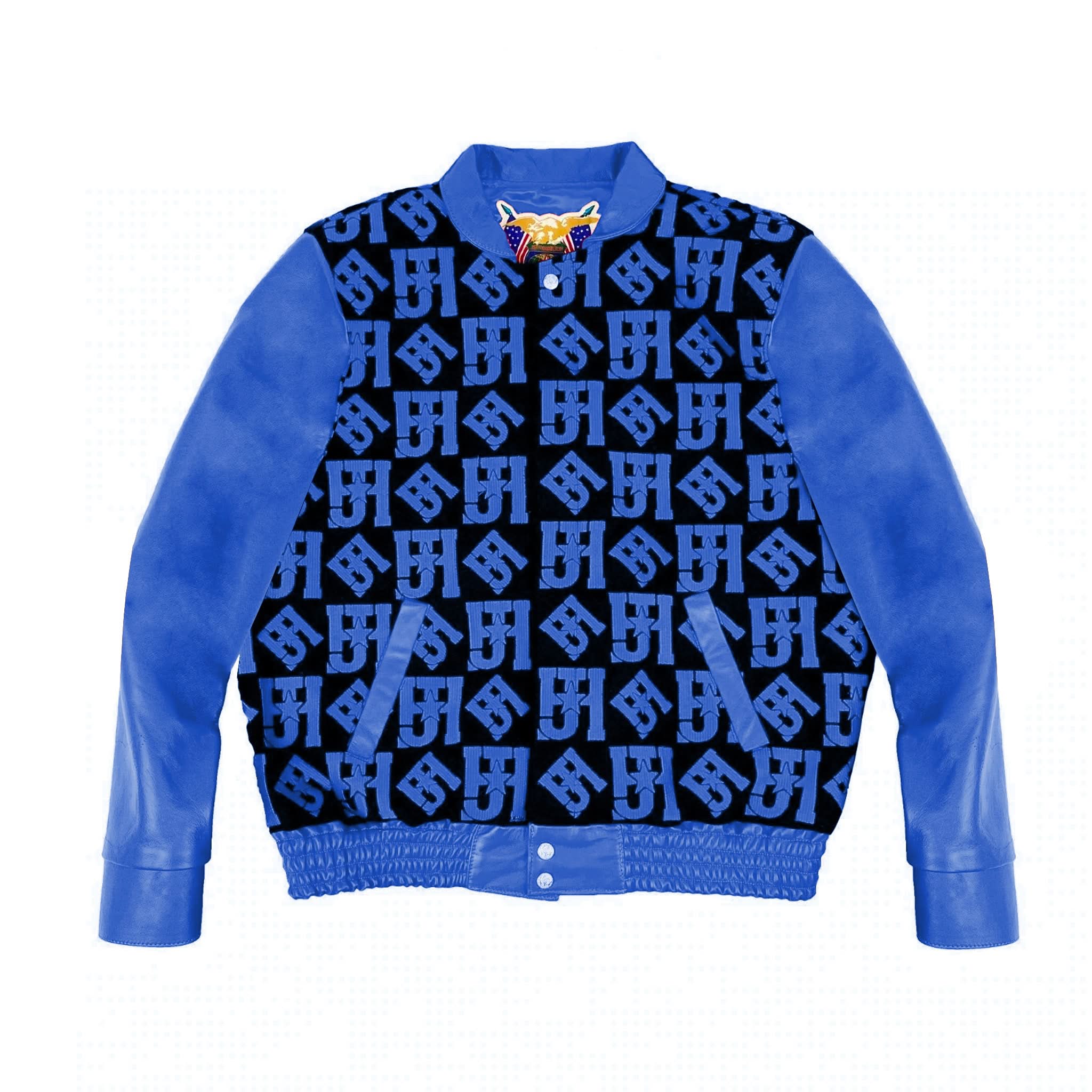 JH Monogram Wool & Leather Jacket - Image 9