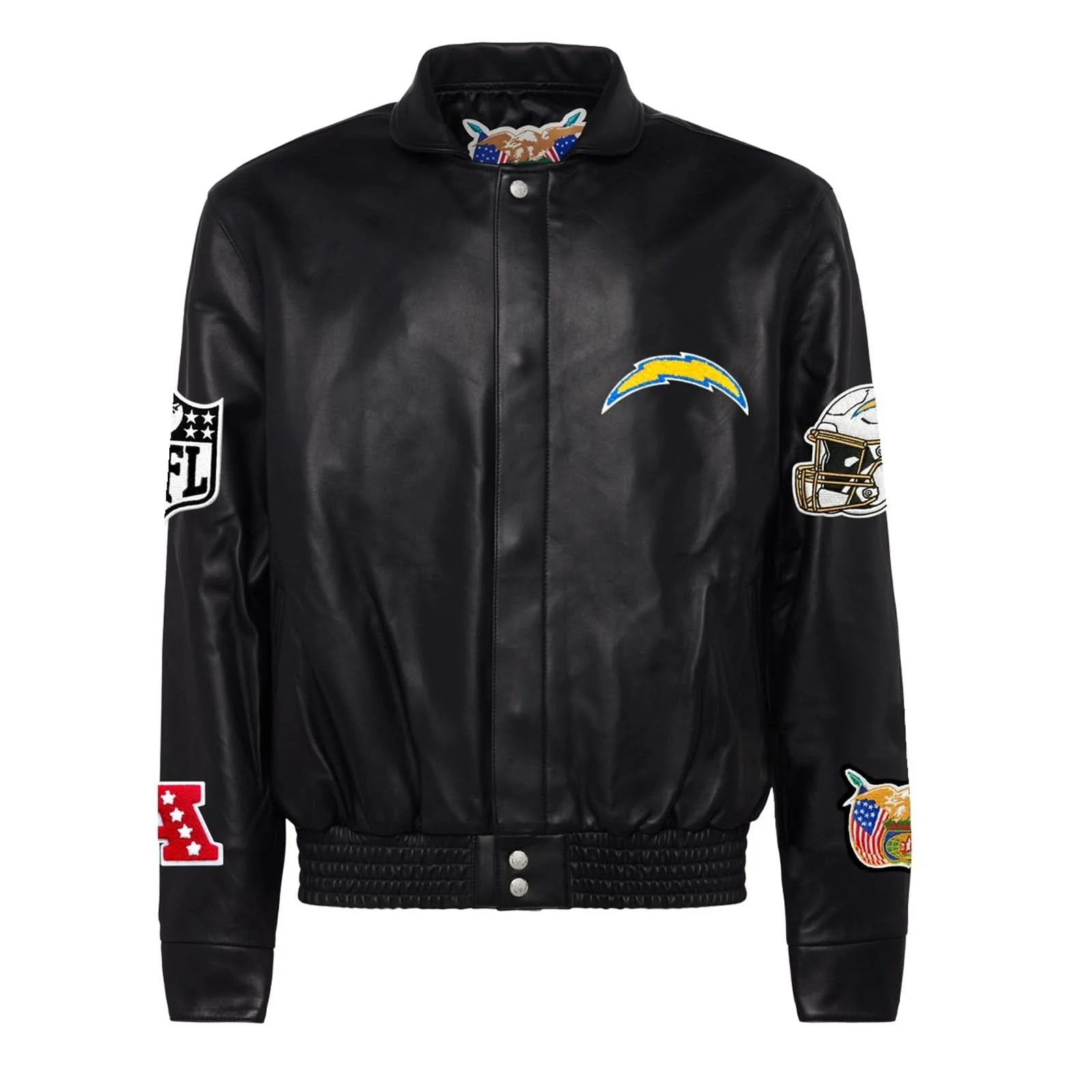 Los Angeles Chargers Full Leather Jacket Black - Image 2