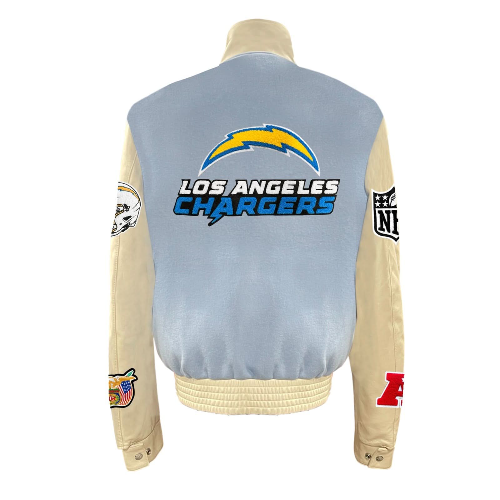 Los Angeles Chargers Wool & Leather Varsity Jacket Baby Blue