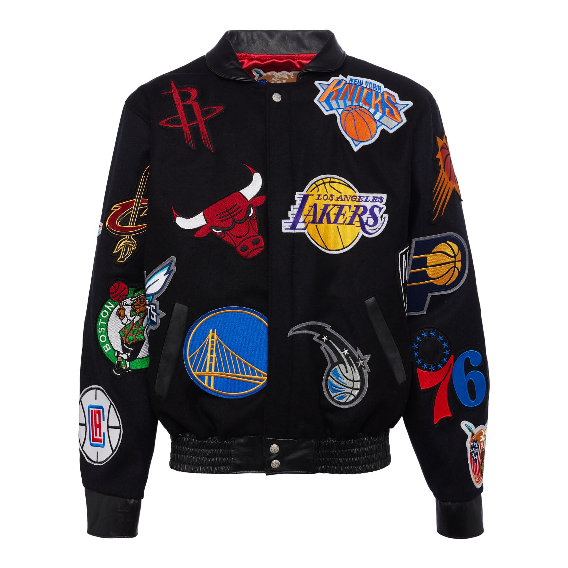NBA Collage Wool & Leather Jacket - Image 5