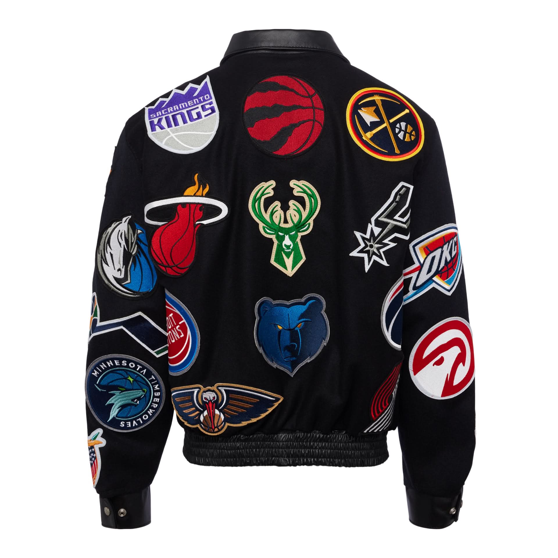 NBA Collage Wool & Leather Jacket - Image 6