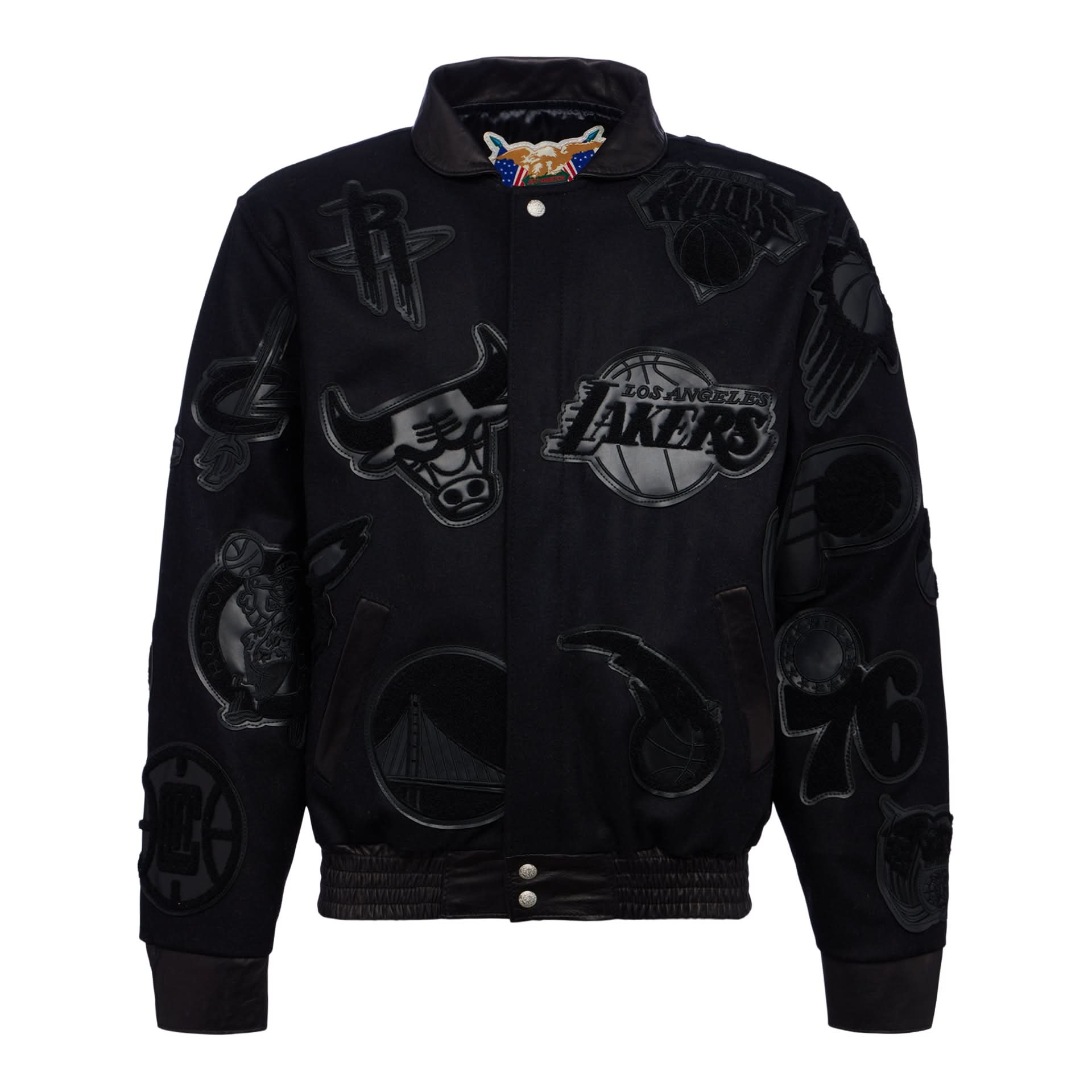 NBA Collage Wool & Leather Jacket