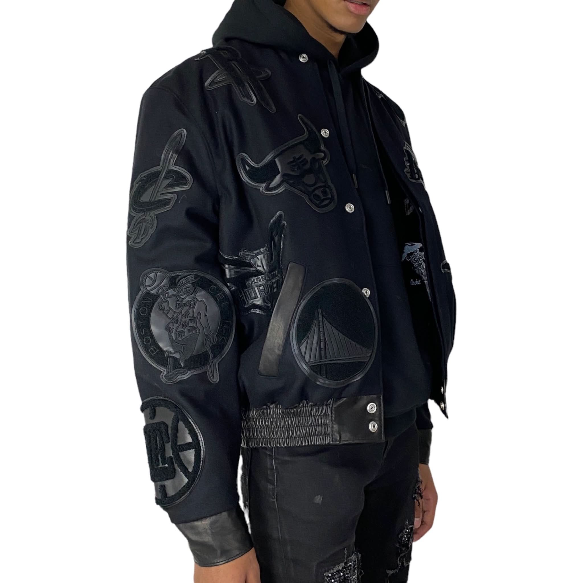 NBA Collage Wool & Leather Jacket - Image 3