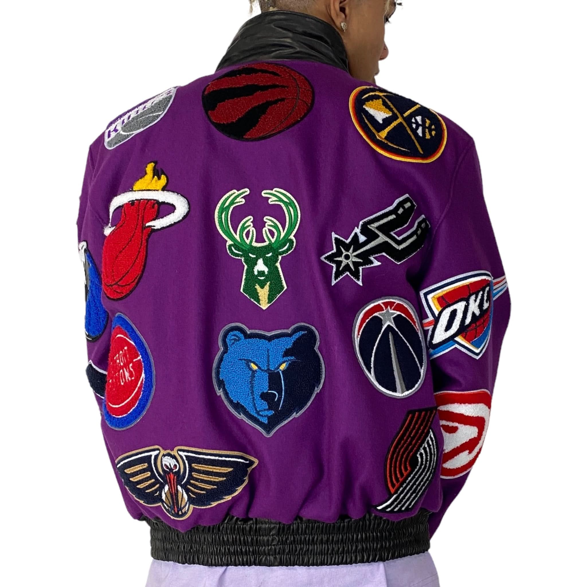 NBA Collage Wool & Leather Jacket - Image 17