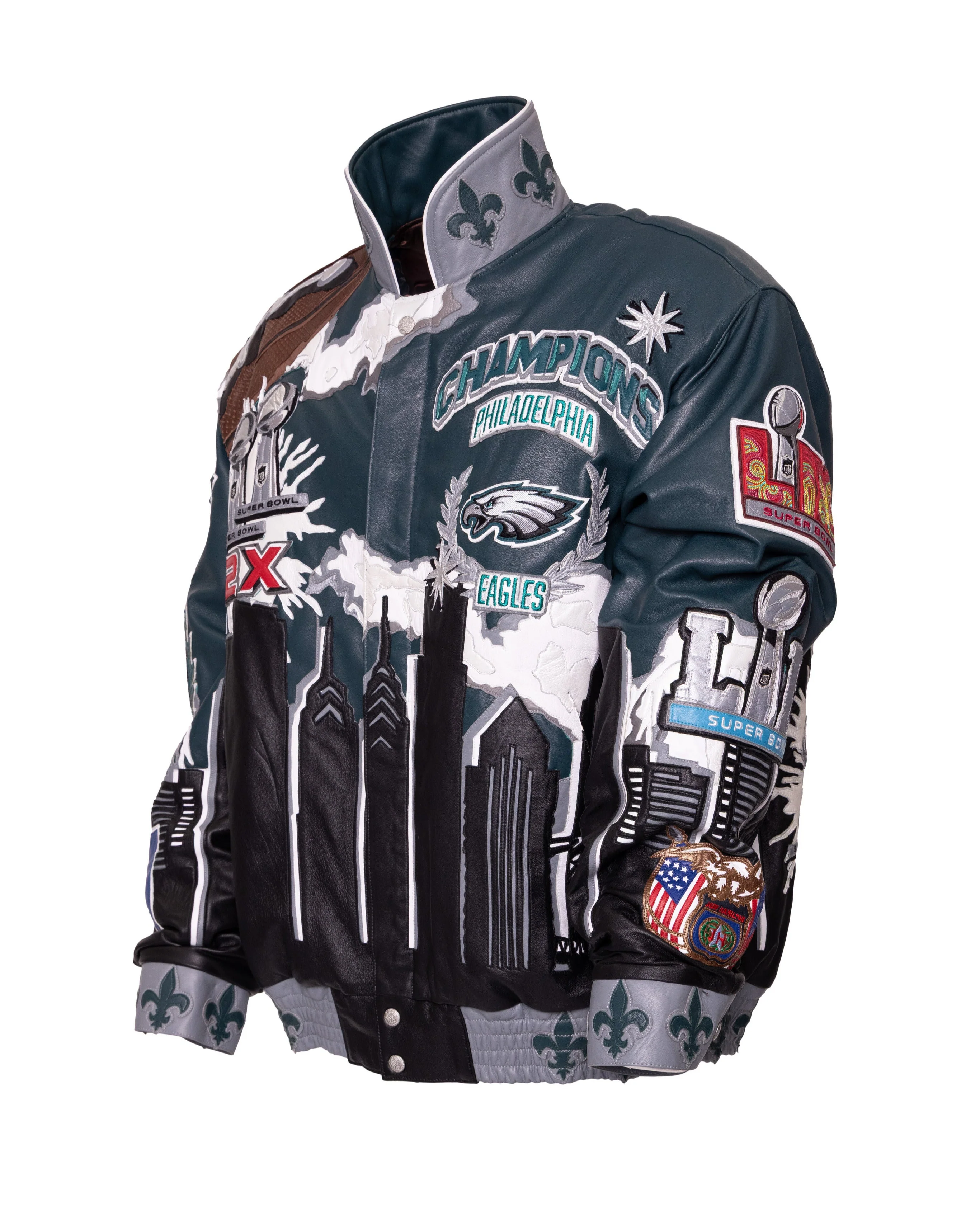 Philadelphia Eagles 2-Time Super Bowl Champions Genuine Leather Jacket - Image 3