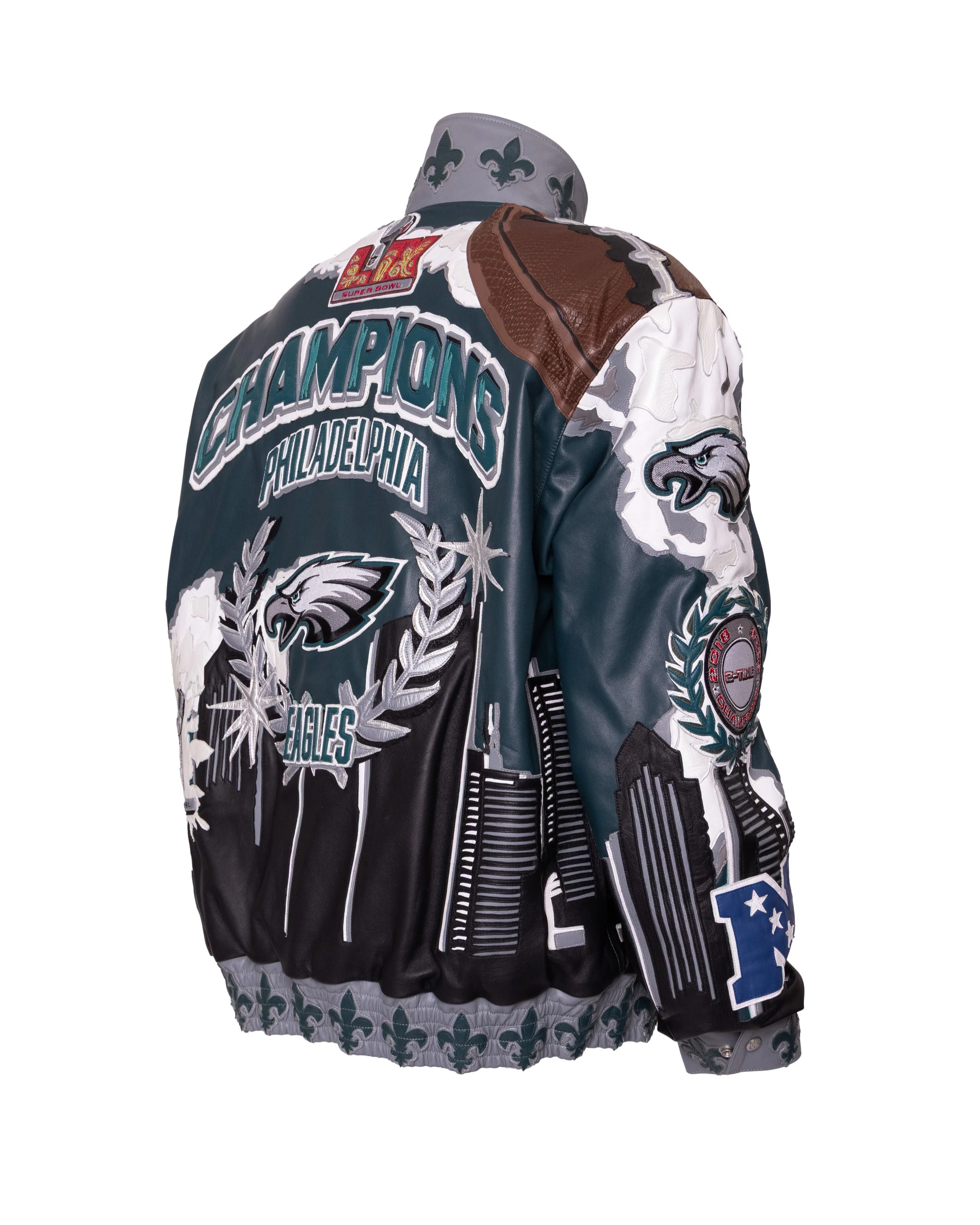 Philadelphia Eagles 2-Time Super Bowl Champions Genuine Leather Jacket - Image 4