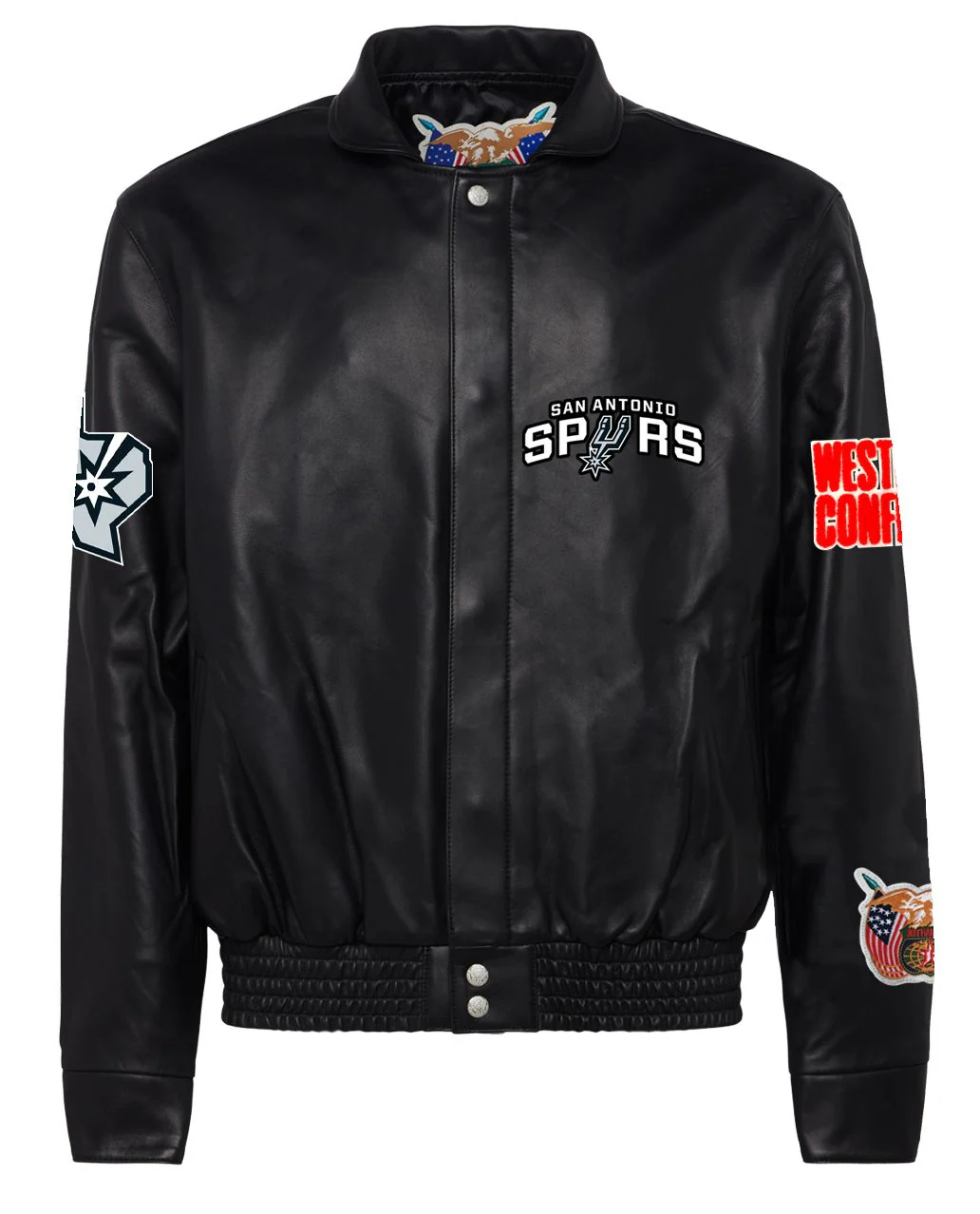 San Antonio Spurs Full Leather Jacket Black - Image 2