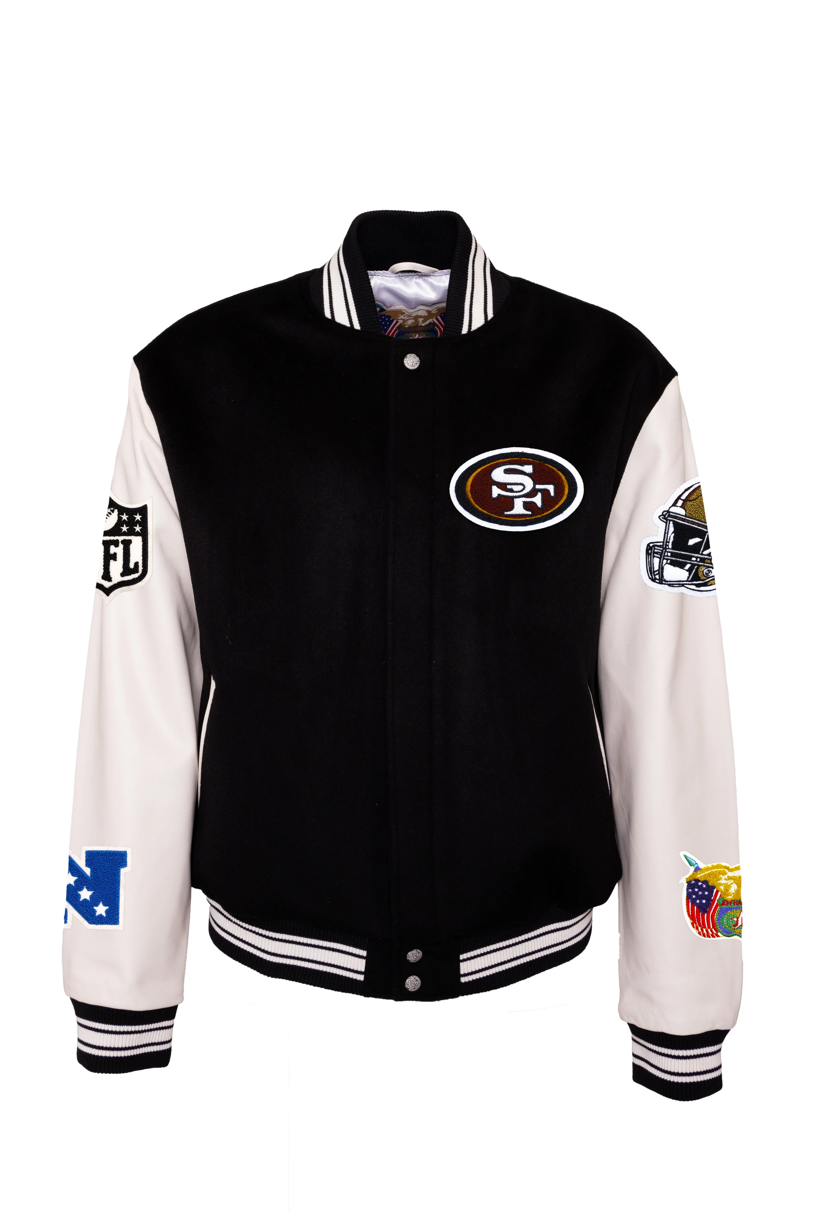 San Francisco 49ers Wool & Leather Varsity Jacket - Image 2